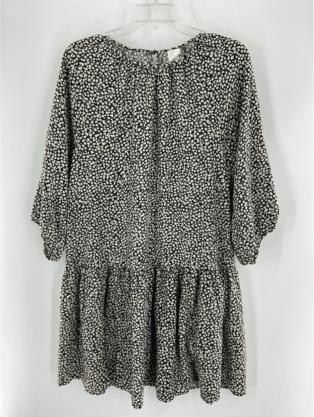 H&M Women’s Size Extra Small Three-Quarter Sleeve Floral Dress Relaxed Fit 139